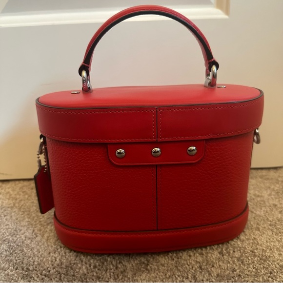 Coach Georgie Gem 5503 Leather Crossbody Satchel Bright Poppy Red - Picture 3 of 10